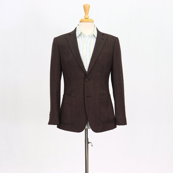 Bespoke 38S Brown Blazer Sport Coat Jacket 2-Button Solid Y719